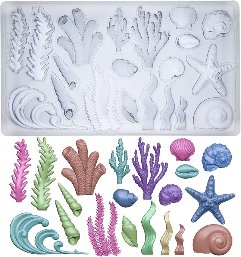 FUNSHOWCASE Sea Creature Mold for Polyclay Air Dry Clay Plaster - Image 1